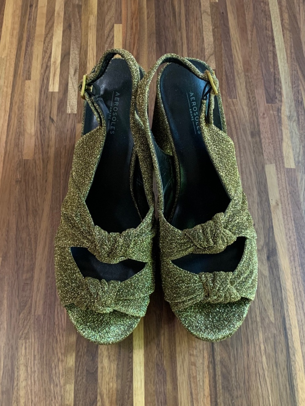 Aerosoles Gold Lurex Platform "Nadia"